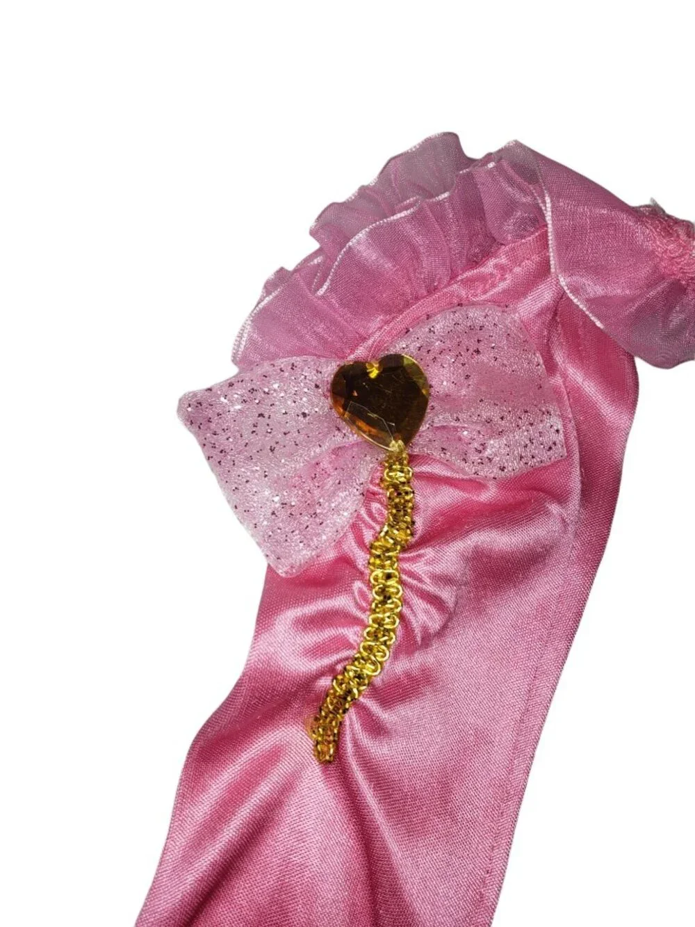 Disney Aurora Sleeping Beauty Costume S Pink Gold Satin Gloves Halloween Cosplay